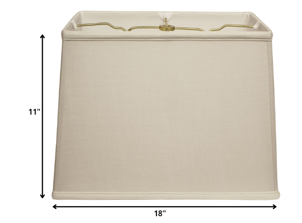 HomeRoots 18" Throwback Rectangle Linen Lampshade in Off White Finish