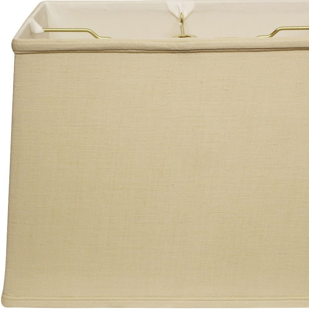 HomeRoots 18" Throwback Rectangle Linen Lampshade in Pale Brown Finish