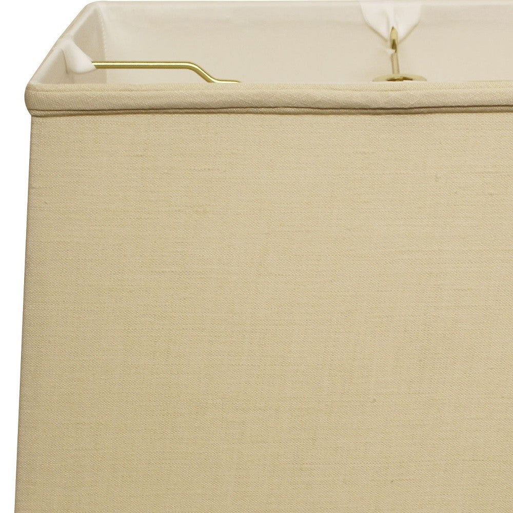 HomeRoots 18" Throwback Rectangle Linen Lampshade in Pale Brown Finish