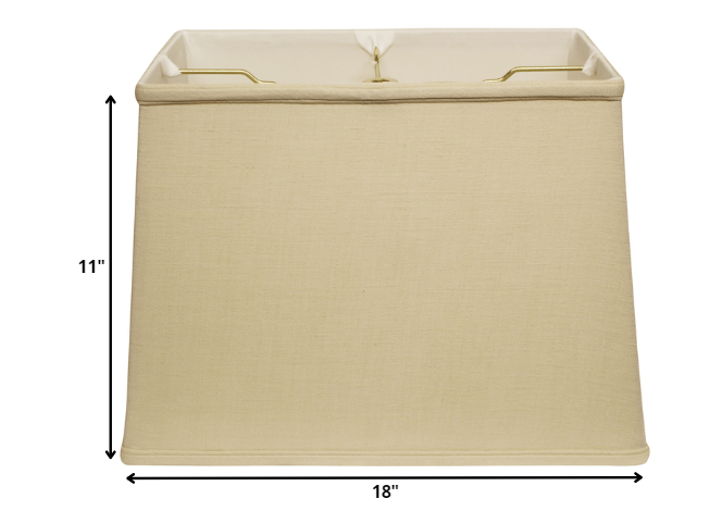 HomeRoots 18" Throwback Rectangle Linen Lampshade in Pale Brown Finish