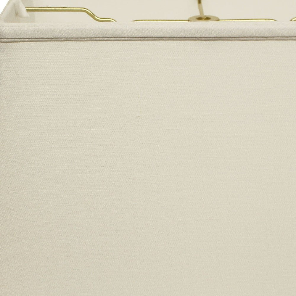 HomeRoots 18" Throwback Rectangle Linen Lampshade in White Finish