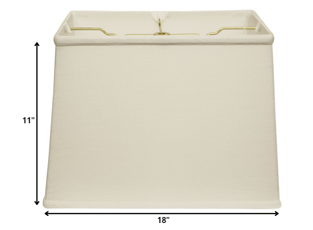 HomeRoots 18" Throwback Rectangle Linen Lampshade in White Finish