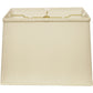 HomeRoots 18" Throwback Rectangle Pongee Silk Lampshade in Ivory Finish