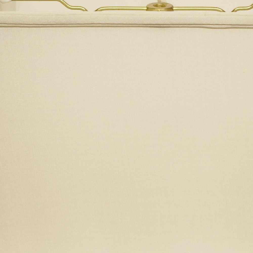 HomeRoots 18" Throwback Rectangle Pongee Silk Lampshade in Ivory Finish