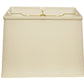 HomeRoots 18" Throwback Rectangle Pongee Silk Lampshade in Ivory Finish
