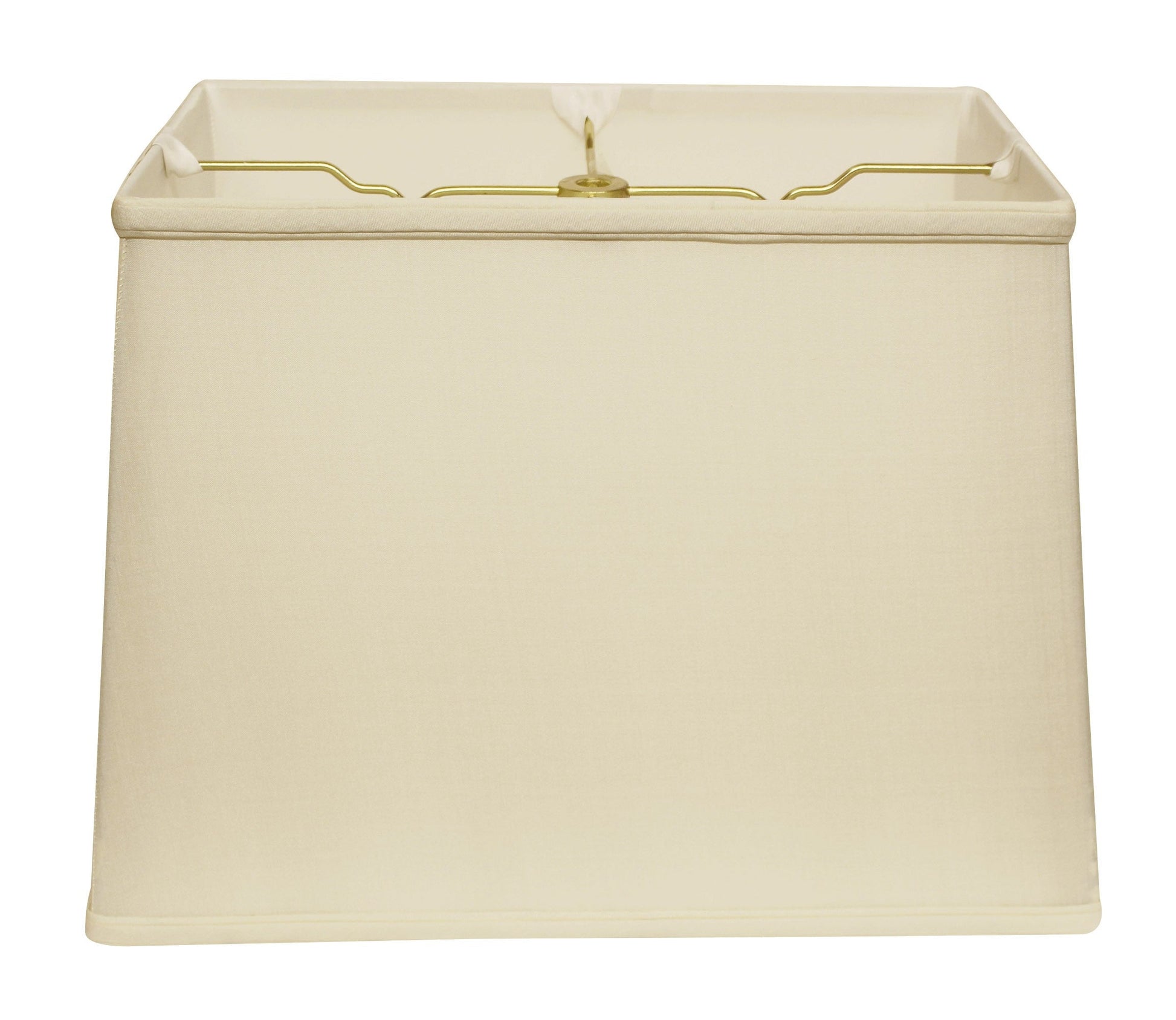 HomeRoots 18" Throwback Rectangle Pongee Silk Lampshade in Ivory Finish