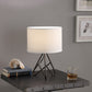 HomeRoots 18” Tripod Metal Table Lamp With White Shade and Espresso Finish