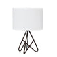 HomeRoots 18” Tripod Metal Table Lamp With White Shade and Espresso Finish