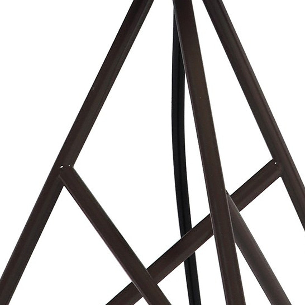 HomeRoots 18” Tripod Metal Table Lamp With White Shade and Espresso Finish