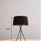 HomeRoots 18" x 18" x 29.5" Carbon Steel Table Lamp in Black Finish