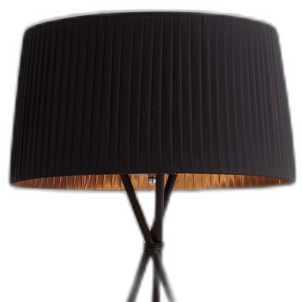 HomeRoots 18" x 18" x 29.5" Carbon Steel Table Lamp in Black Finish