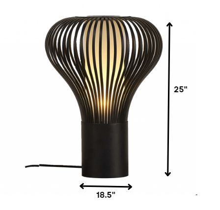 HomeRoots 18.5" x 18.5" x 25" Carbon Steel Table Lamp in Black Finish