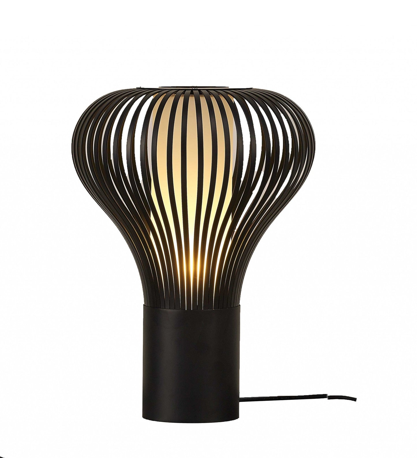 HomeRoots 18.5" x 18.5" x 25" Carbon Steel Table Lamp in Black Finish