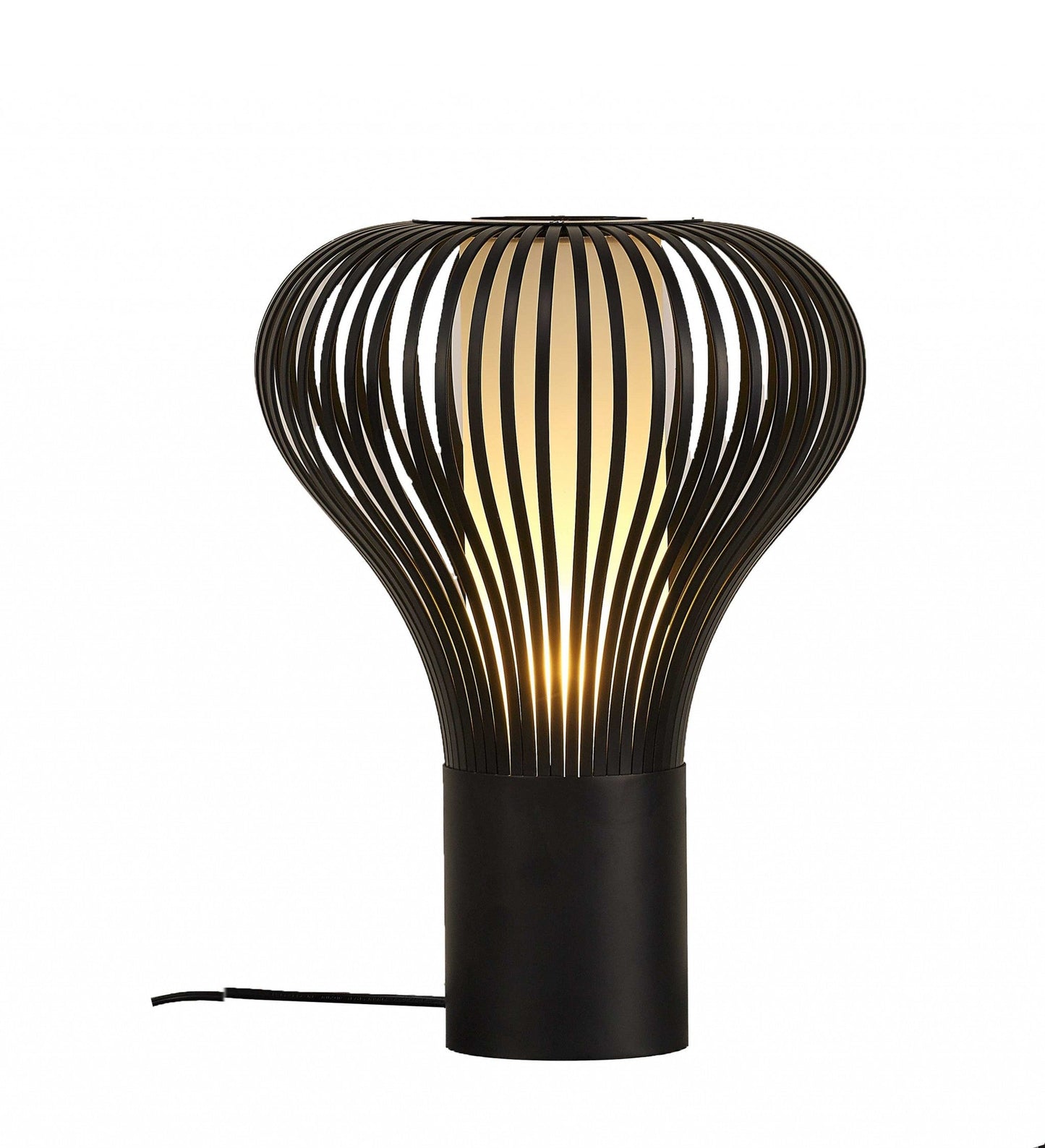 HomeRoots 18.5" x 18.5" x 25" Carbon Steel Table Lamp in Black Finish