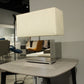HomeRoots 19" Bedside Table Lamp With Beige Shade and White Finish