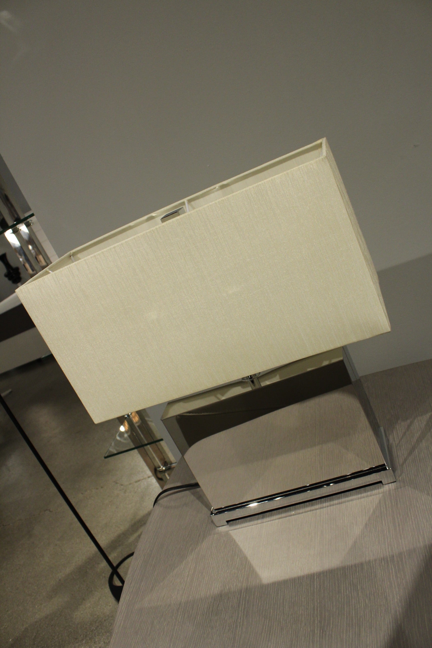 HomeRoots 19" Bedside Table Lamp With Beige Shade and White Finish