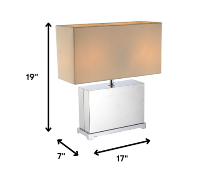 HomeRoots 19" Bedside Table Lamp With Beige Shade and White Finish