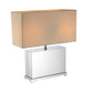 HomeRoots 19" Bedside Table Lamp With Beige Shade and White Finish