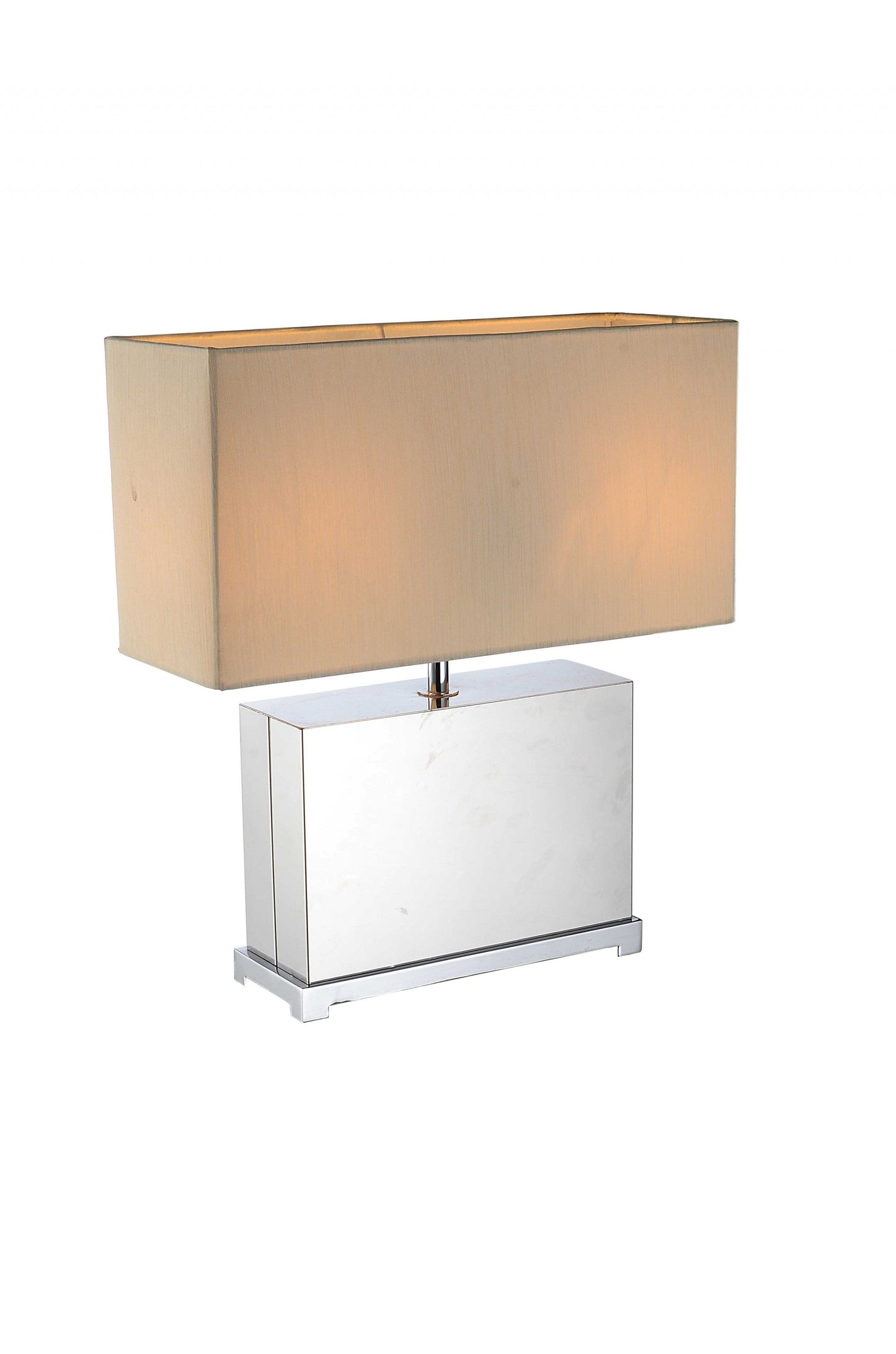 HomeRoots 19" Bedside Table Lamp With Beige Shade and White Finish