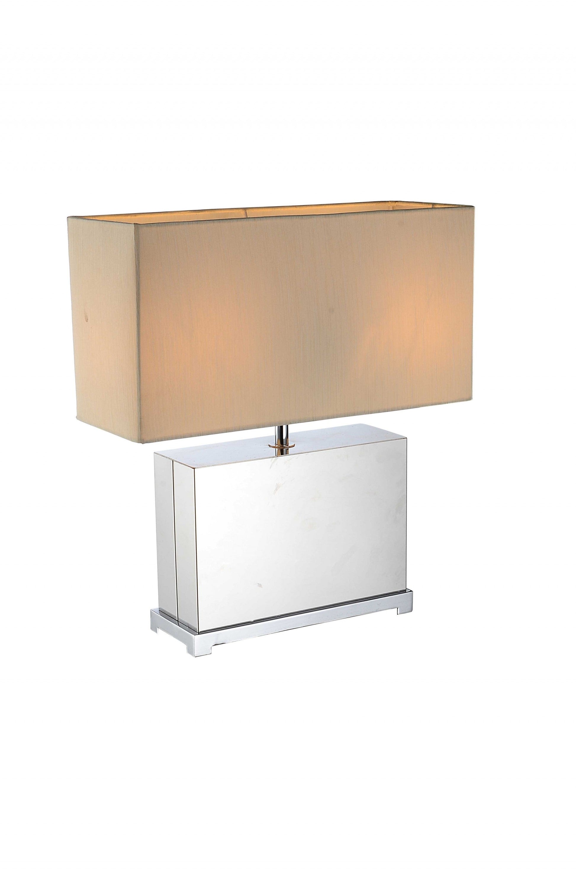 HomeRoots 19" Bedside Table Lamp With Beige Shade and White Finish