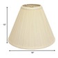 HomeRoots 19" Deep Cone Slanted Broadcloth Lampshade in Ivory Finish