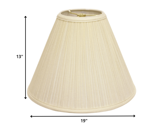 HomeRoots 19" Deep Cone Slanted Broadcloth Lampshade in Ivory Finish