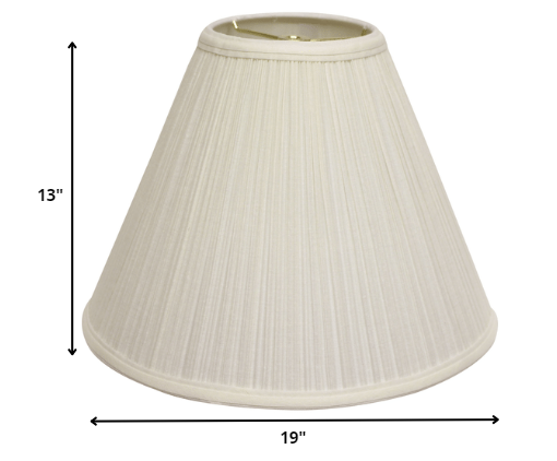 HomeRoots 19" Deep Cone Slanted Broadcloth Lampshade in White Finish