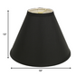 HomeRoots 19" Deep Cone Slanted No Shantung Lampshade in Jet Black Finish