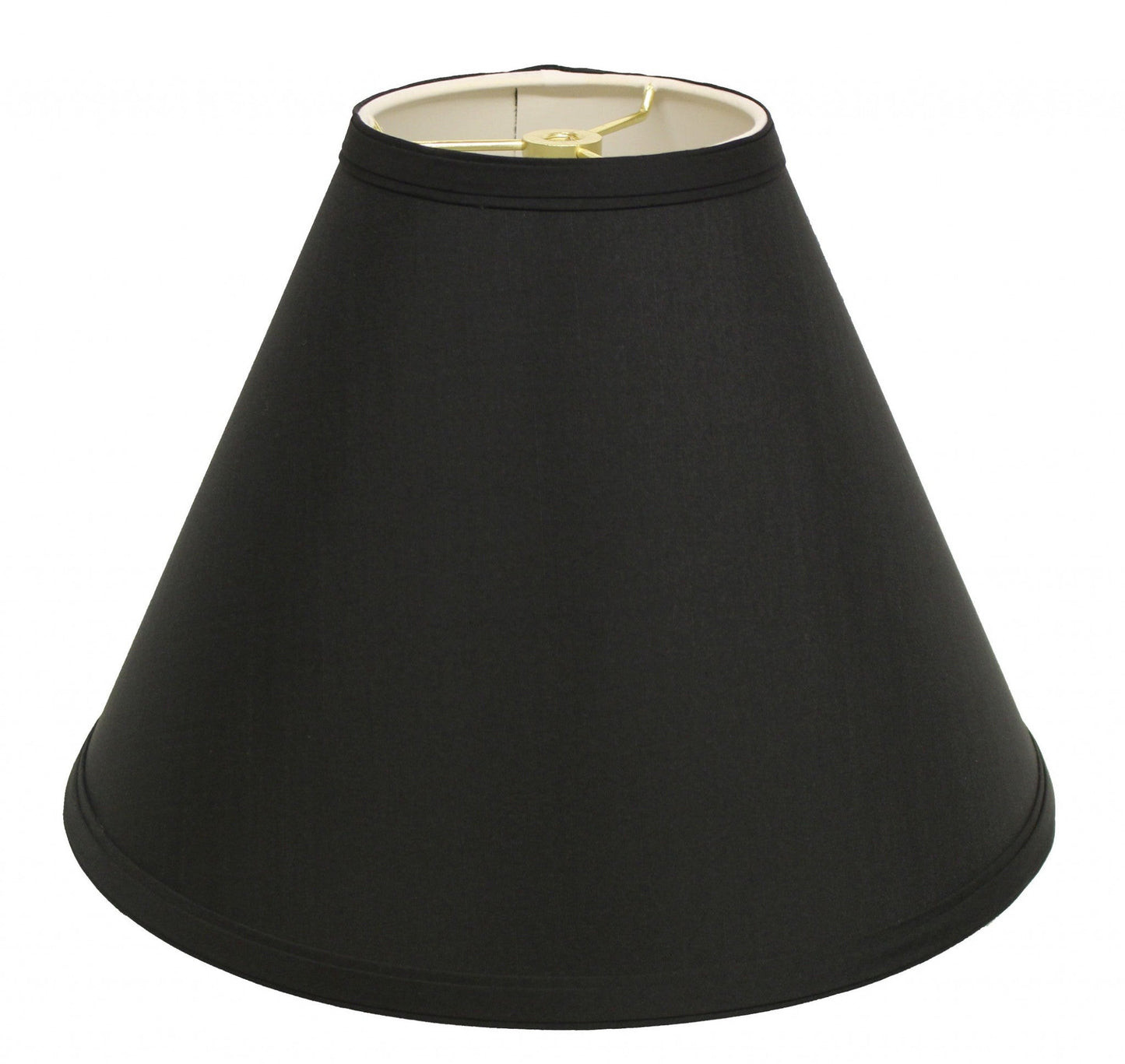 HomeRoots 19" Deep Cone Slanted No Shantung Lampshade in Jet Black Finish