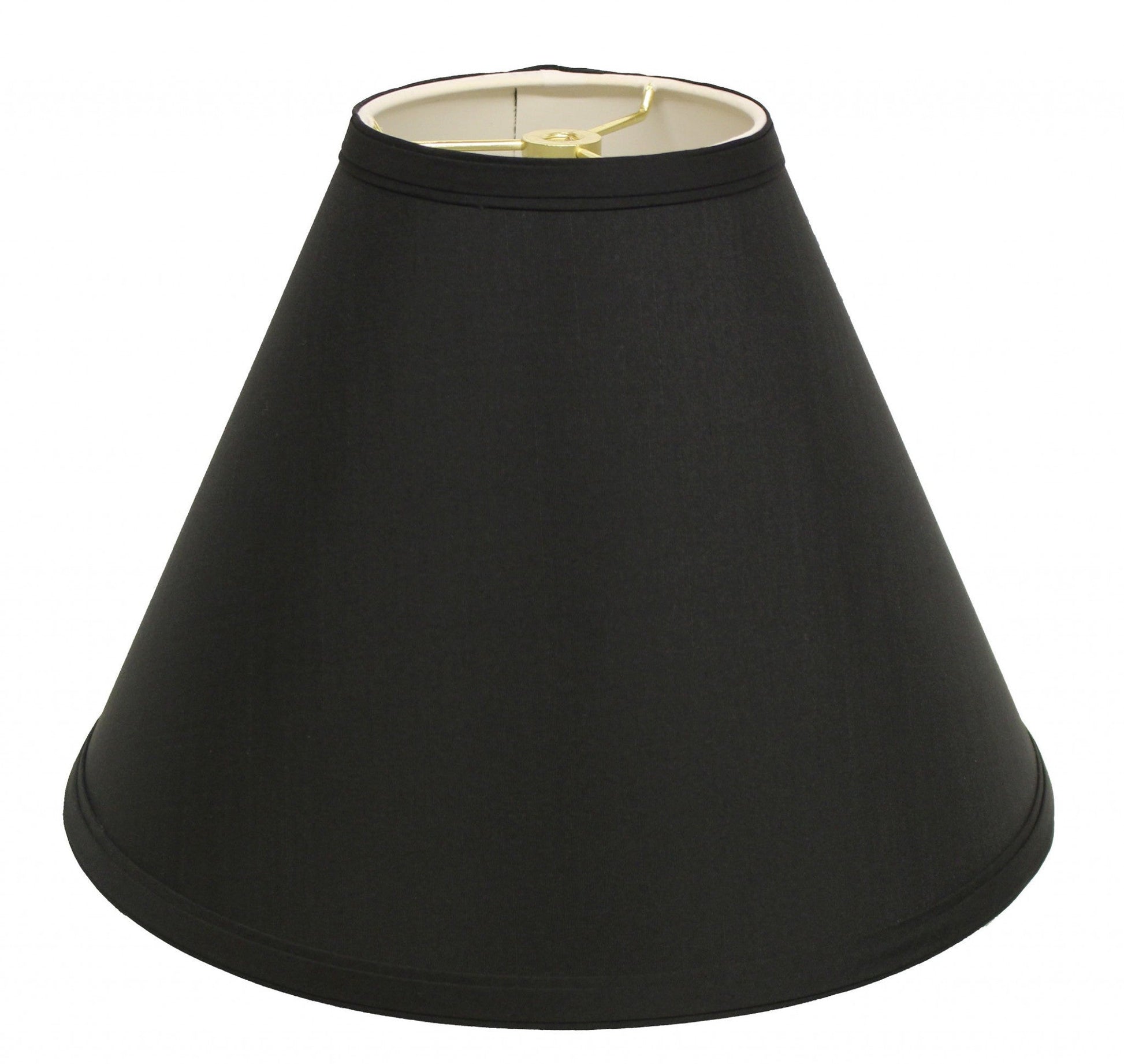 HomeRoots 19" Deep Cone Slanted No Shantung Lampshade in Jet Black Finish