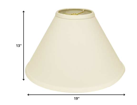 HomeRoots 19" Deep Cone Slanted No Slub Lampshade in Ivory Finish