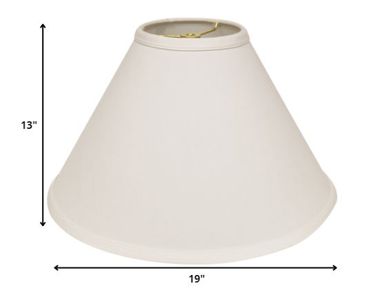 HomeRoots 19" Deep Cone Slanted No Slub Lampshade in White Finish