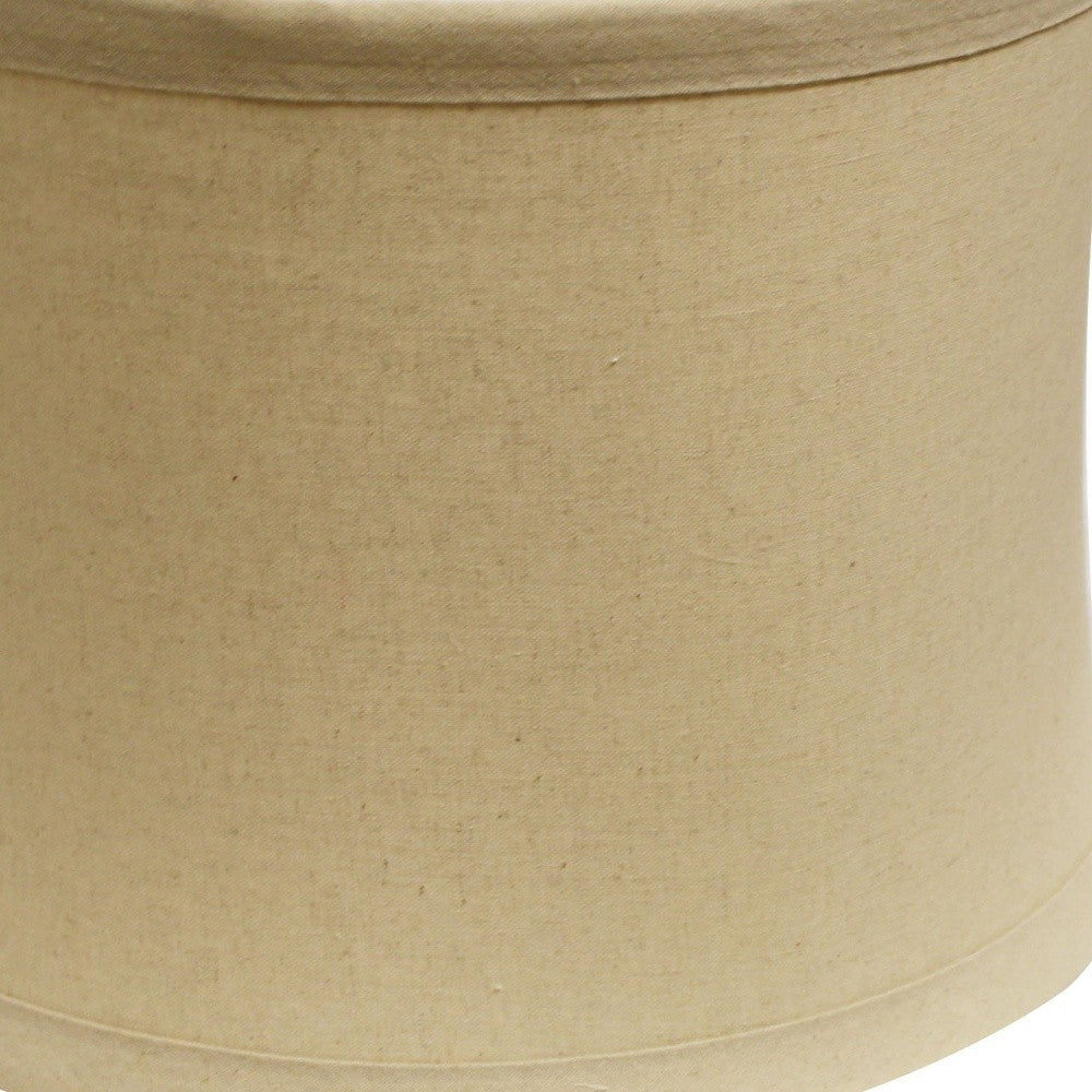 HomeRoots 19" Drum Trimmed Linen Lampshade in Rosewood Finish