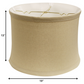 HomeRoots 19" Drum Trimmed Linen Lampshade in Rosewood Finish