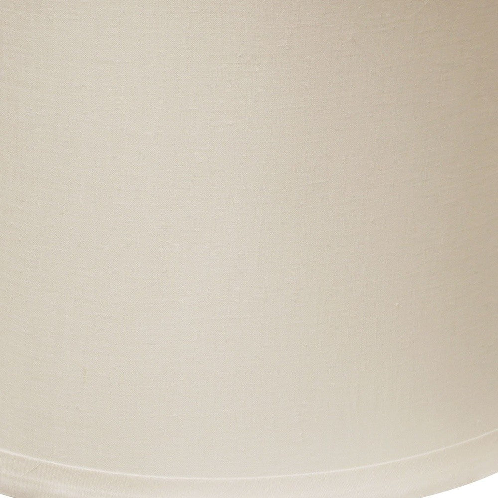 HomeRoots 19" Drum Trimmed Linen Lampshade in Snow Finish