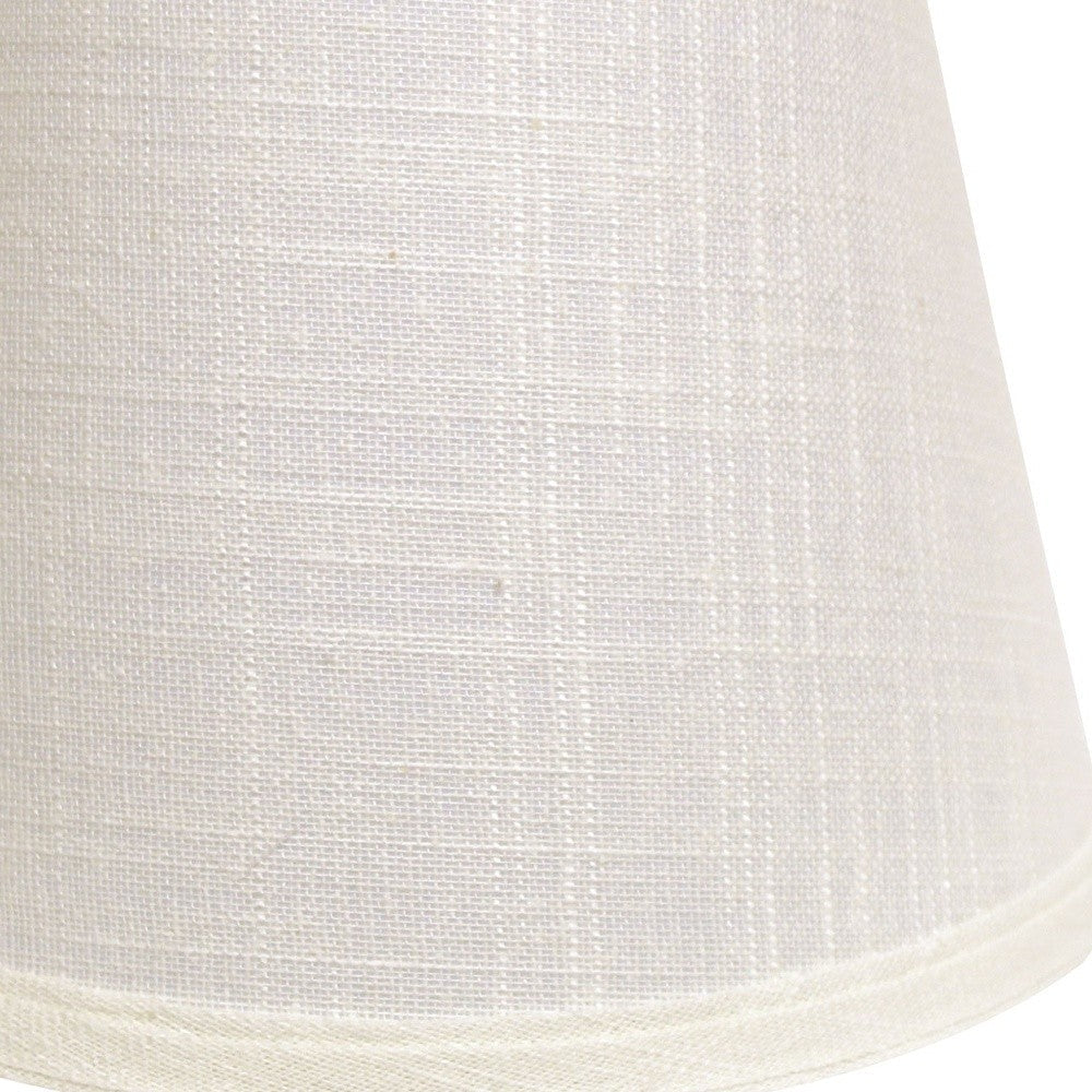 HomeRoots 19" Empire Slanted Linen Lampshade in White Finish