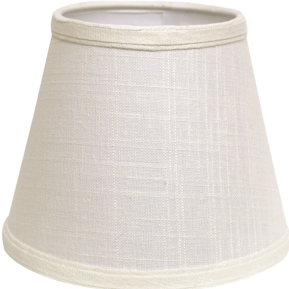 HomeRoots 19" Empire Slanted Linen Lampshade in White Finish