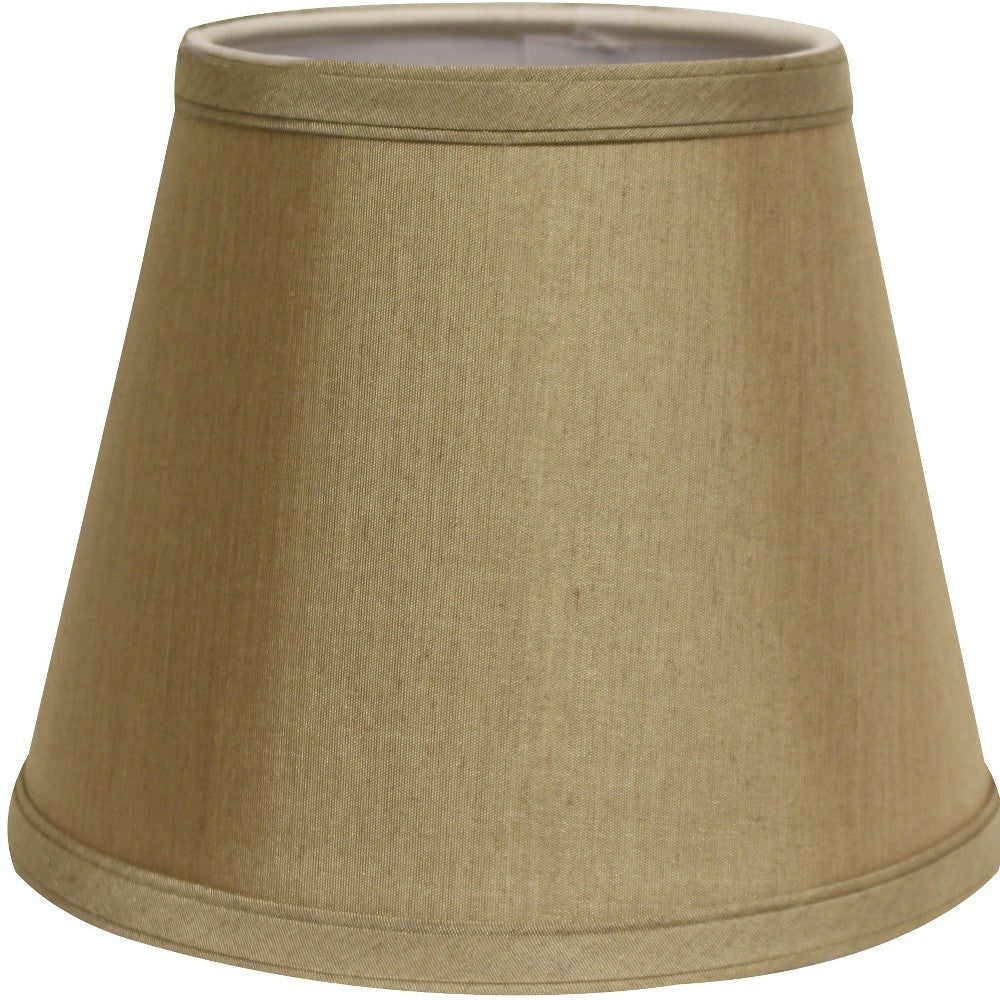 HomeRoots 19" Empire Slanted No Slub Lampshade in Pale Brown Finish