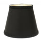 HomeRoots 19" Empire Slanted Shantung Lampshade in Black with White Finish