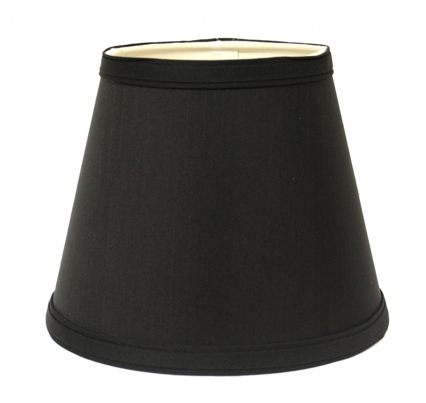 HomeRoots 19" Empire Slanted Shantung Lampshade in Black with White Finish