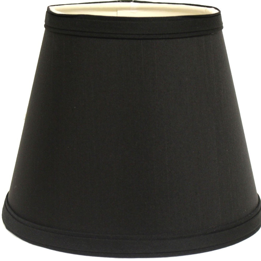 HomeRoots 19" Empire Slanted Shantung Lampshade in Black with White Finish