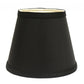 HomeRoots 19" Empire Slanted Shantung Lampshade in Black with White Finish