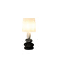 HomeRoots 19” Geo Stone Stack Metal Table With White Empire Shade