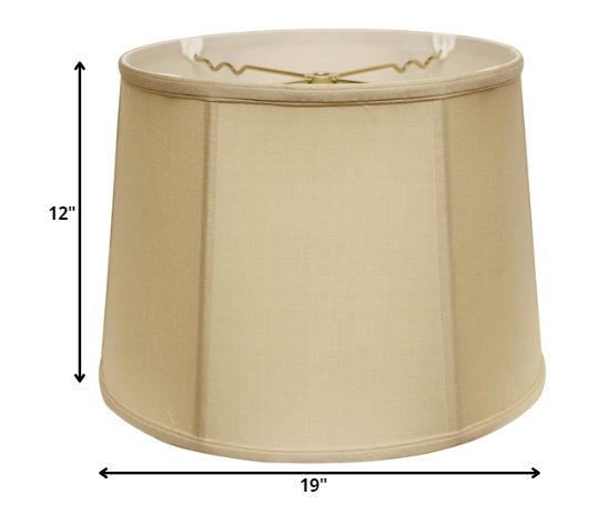 HomeRoots 19" Inherent Throwback Drum Pongee Silk Lampshade