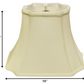 HomeRoots 19" Inverted Rectangle Shantung Lampshade in Ivory Finish