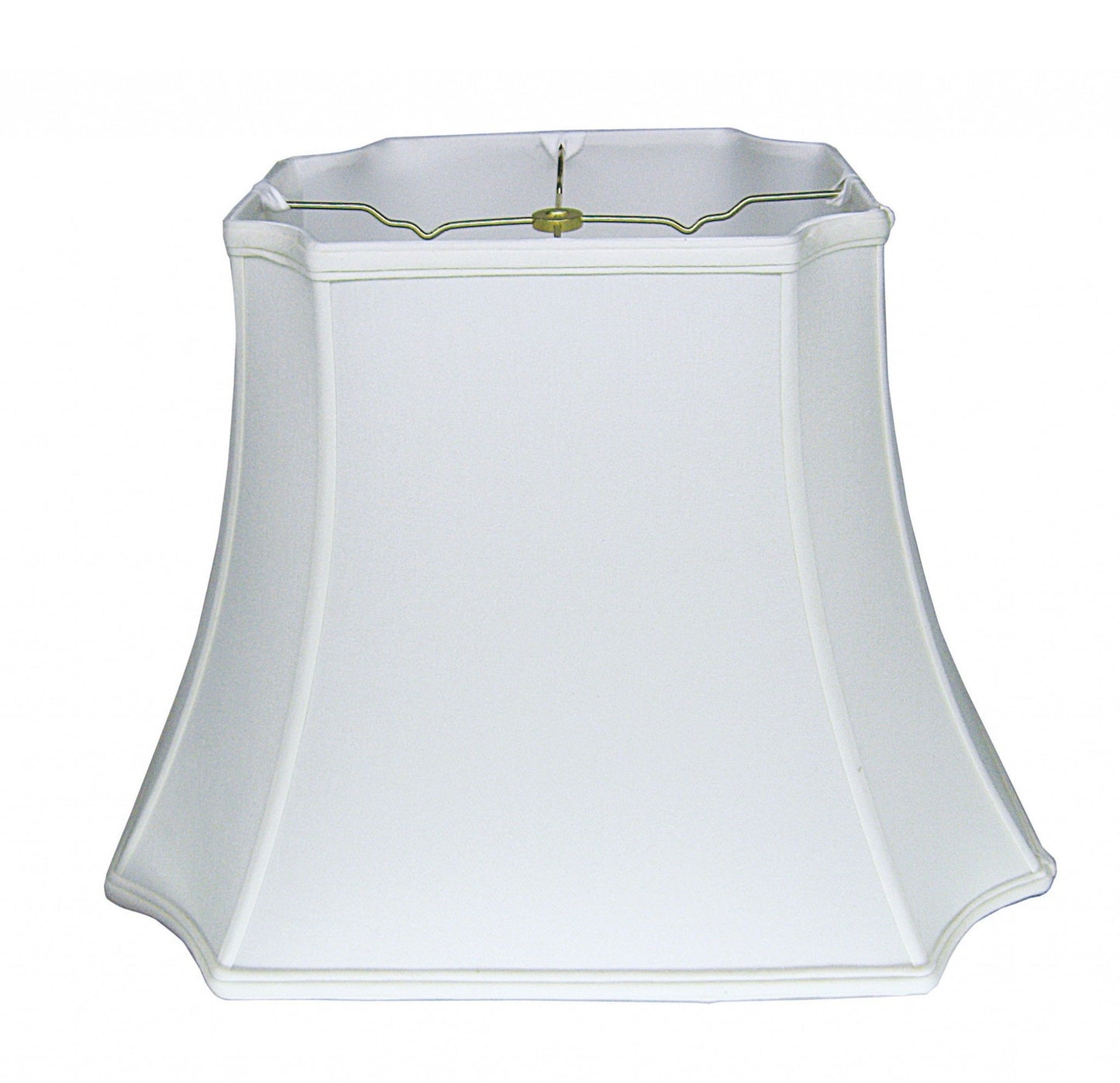 HomeRoots 19" Inverted Rectangle Shantung Lampshade in Snow Finish