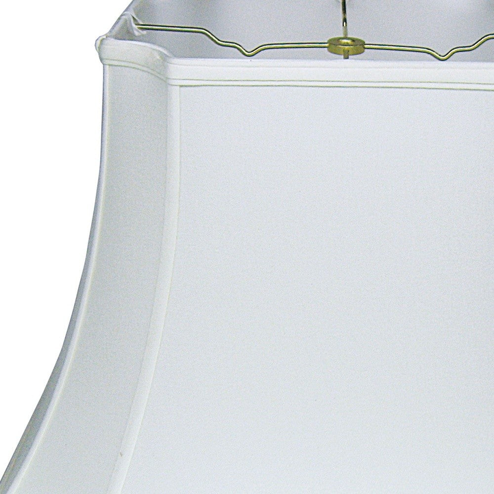 HomeRoots 19" Inverted Rectangle Shantung Lampshade in Snow Finish