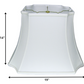 HomeRoots 19" Inverted Rectangle Shantung Lampshade in Snow Finish