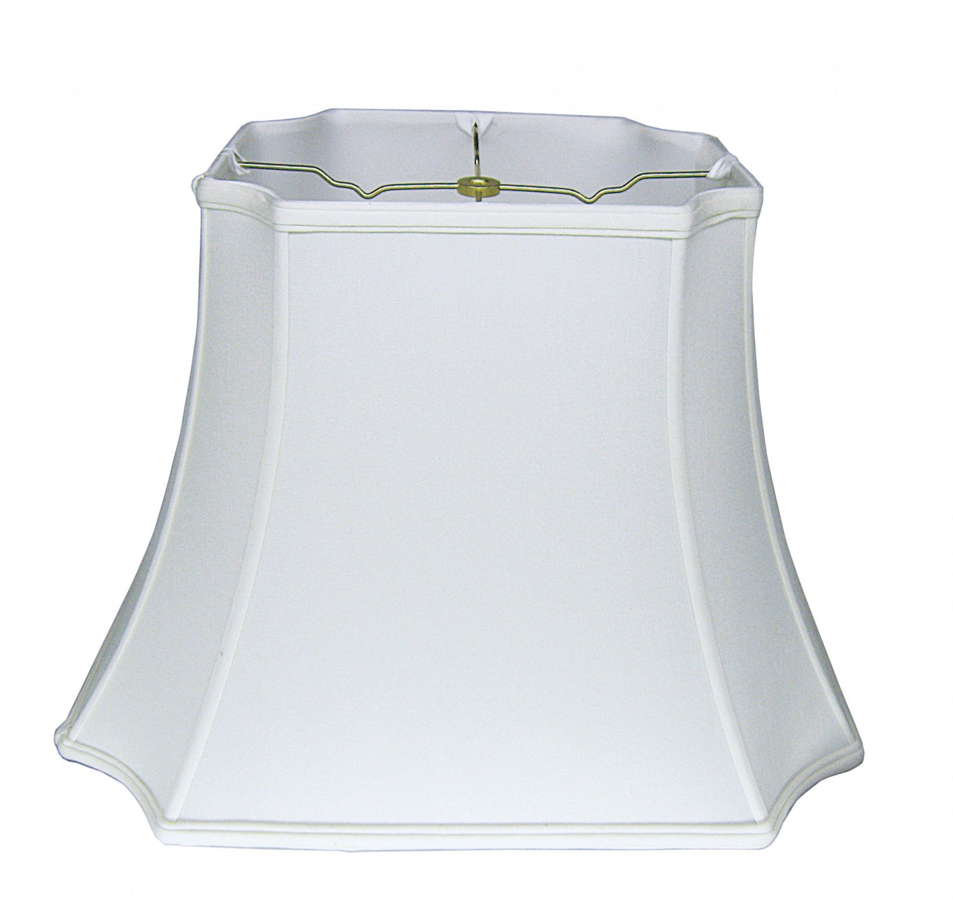 HomeRoots 19" Inverted Rectangle Shantung Lampshade in Snow Finish