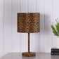 HomeRoots 19" Metal Bedside Table Lamp With Orange And Black Drum Shade